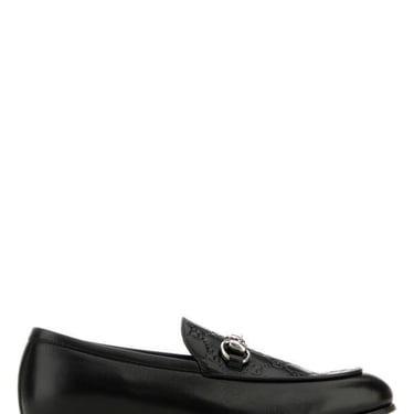 Gucci Men Black Leather Loafers