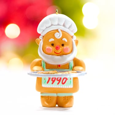 VINTAGE: 1990 - Collectable Hallmark ORNAMENT - Gingerbread Pig Ornament - Hmk Cds - SKU 30-407-00013027 