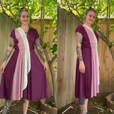 Vintage 1970’s Purple Stripe Dress 