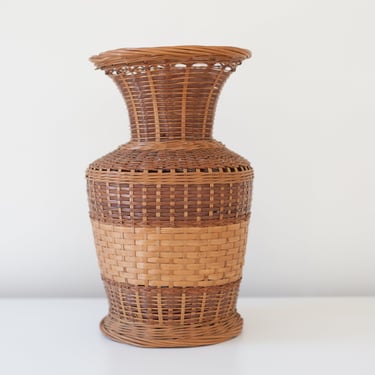 Vintage Rattan Vase 