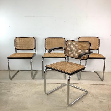 Vintage Cesca Style Cane Dining Chairs- Four 