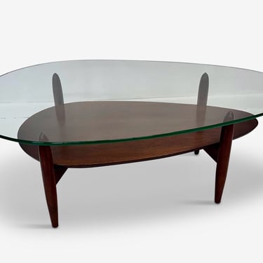 Sculptural Mid Century Teardrop Coffee Table in Walnut by Adrian Pearsall