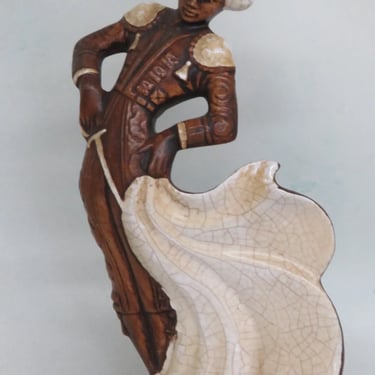 Treasure Craft Ceramic Brown Matador Bullfighter Crackle Glazed Figurine 3571B