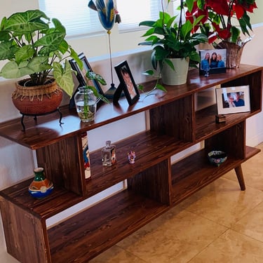 Mid Century Modern Bookshelf Console 