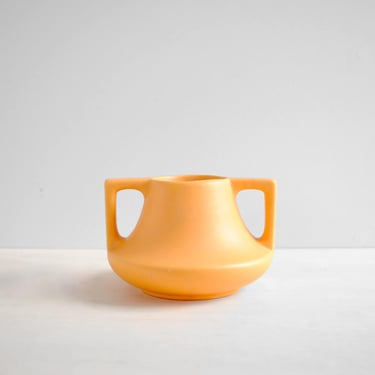 Vintage Orange Small Art Deco Pottery Vase 