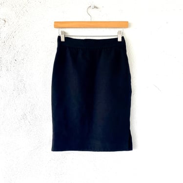 Vintage Genny 80s Pencil Skirt Black Minimalist Mini Skirt 