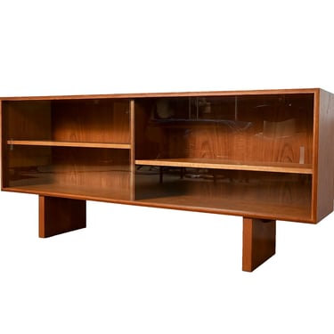 Teak Hutch Top Bookcase Display Designed by Larsen Faarup Mobler Credenza Danish Modern 