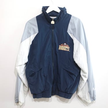 vintage DENVER NUGGETS 1990s y2k windbreaker flannel lined NBA Basketball world champs jacket -- size medium 