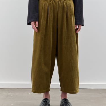 Black Crane Corduroy Wide Pants, Dark Olive