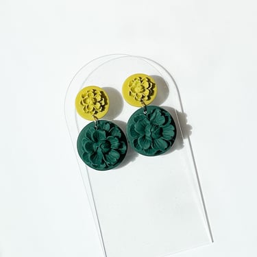 Floral Polymer Clay Statement Earrings, Lightweight, Hypoallergenic Posts, Contemporary, Modern Minimalist Style | Flower PHILLIPA 