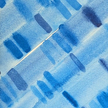 Gel Electrophoresis in Light Blue - Original Watercolor Painting- Genetics DNA art 