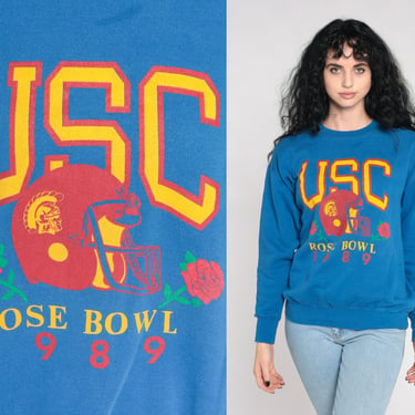 USC Sweatshirt University Sweatshirt 1989 Rose Bowl Shirt 80s Trojans Southern California Football Graphic College Vintage Extra Large xl 