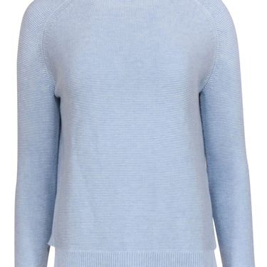 Kinross - Baby Blue Cotton Knit Mockneck Turtleneck Sweater Sz XS