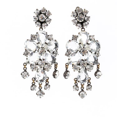 Crystal Flower Drop Earrings