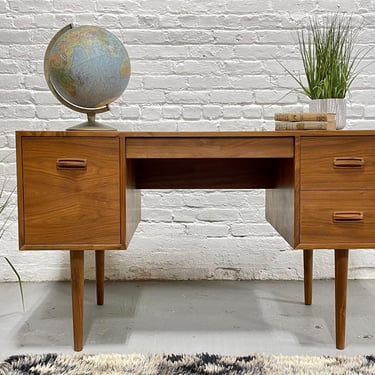 Mid Century Modern TEAK Two Sided DESK + File Cabinet, 1960's 