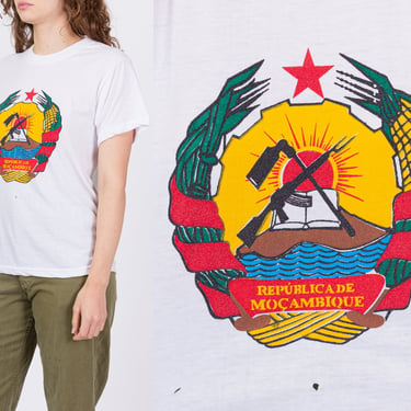 Vintage República De Moçambique T Shirt - Men's Small, Women's Medium | Unisex Mozambique Graphic SouvenirTee 