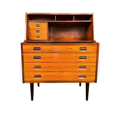 Vintage Danish Mid Century Modern Rosewood Secretary Desk by Dyrlund 