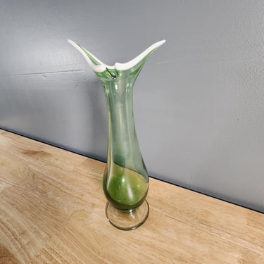 Green Blown Glass Vase 