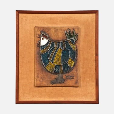 Victoria Littlejohn Ceramic Chicken Wall Plaque Art