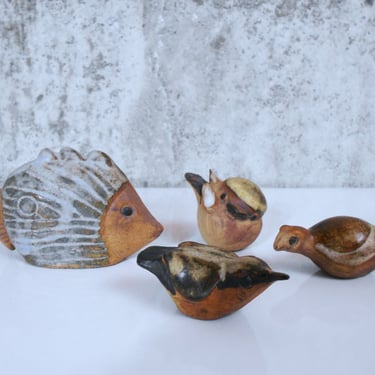 Set of Four Small Figurines by Tremar Pottery, UK - Instant Collection! 