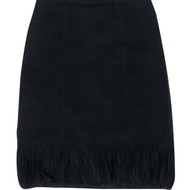Burberry - Black Silk Pleated Hem Skirt Sz 8