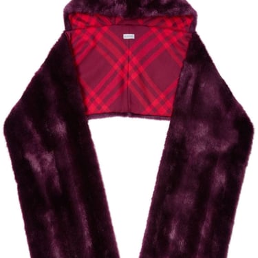 Burberry Women Eco Fur Hooded Scarf