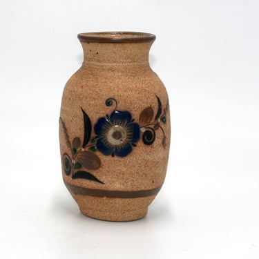 vintage tonala mexico floral vase 