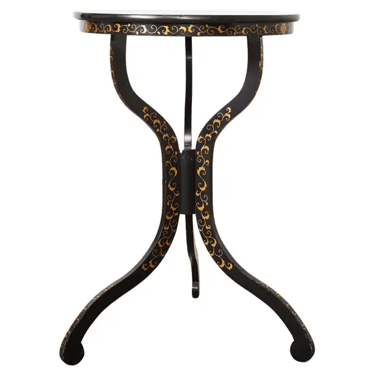 Japonisme Lacquer Round Occasional Table Parcel Gilt Decoration
