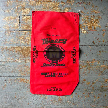 Vintage Miners Red Clover Seed Sack Fairfield, IA 