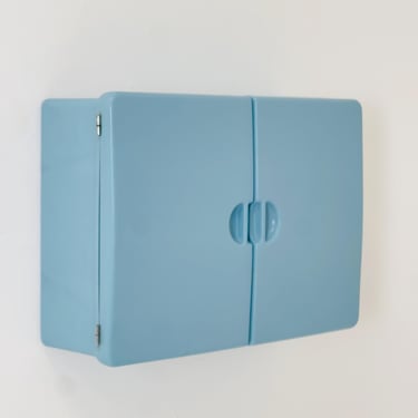 Mid century ‘Spluga’ Bathroom Cabinet by Prodotti CM Torino, 1970s | Blue Turquoise Cabinet | Italian Pharmacy Cabinet 