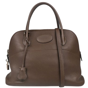 Hermes 1999 Chocolat Taurillon Clemence Bolide 31 2way Shoulder Handbag
