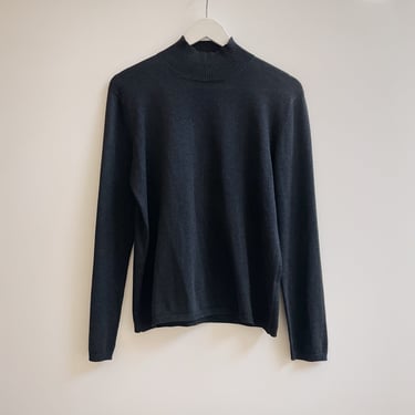 Sparkly Black Mock Neck Top