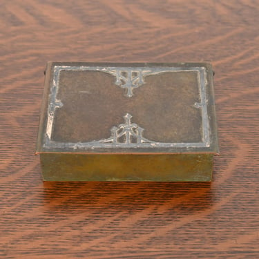 Heintz Arts &#038; Crafts Sterling Silver on Bronze Humidor or Cigarette Box