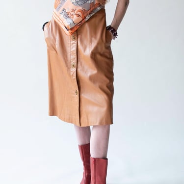 A-Line Leather Skirt | Bonnie Cashin 