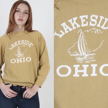 60s Lakeside Chautauqua Ohio Sweatshirt, Vintage 1960's Lake Erie Tourist Raglan Jumper 