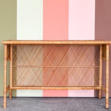 Old Florida Rattan Console