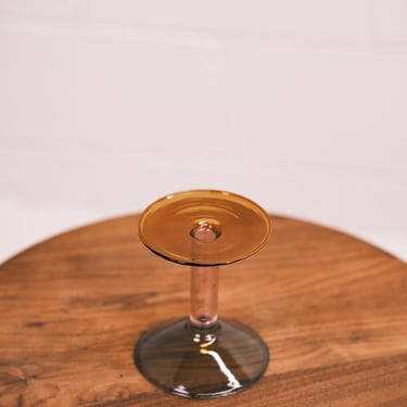 rainbow short pink and amber candleholder