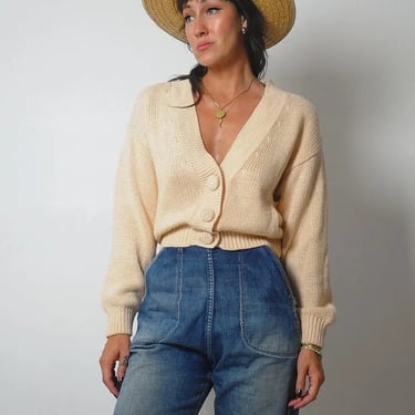 1980's Peach Cotton Cardigan