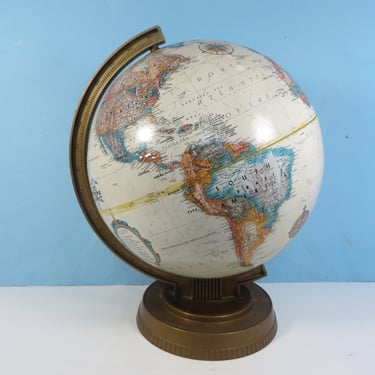 Vintage Replogle World Scholar Series Globe - Cream 9