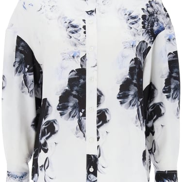 Alexander Mcqueen Orchid Maxi Shirt In Silk Crepe Women