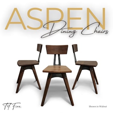 Aspen Dining Chair - Solid Wood Dining Chair - Rustic, Industrial, Modern Dining Chair in Walnut, White Oak, and Maple 