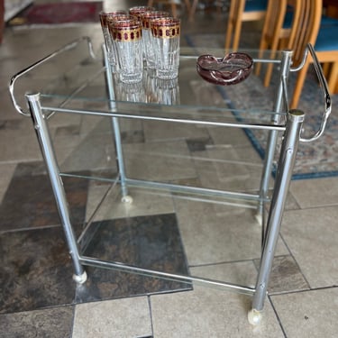 Vintage Chrome & Glass Bar Cart