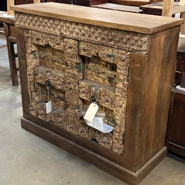 48” 2 Door Teak Cabinet with Antique Indian Doors by Terra Nova Furniture Los Angeles 