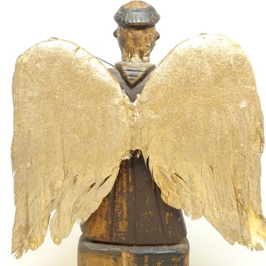 Antique Gold Painted Feather Wings for Santos Angel, Vintage Religious , Christmas Nativity 
