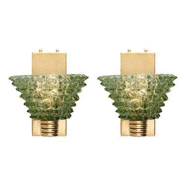 Murano Glass Green Rostrate Sconces