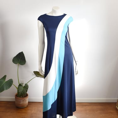 1970s Swirl Maxi Dress - XS 