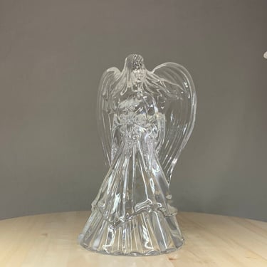 St. George Holiday Elegance Angel Candlestick Holder 24% Fine Lead Crystal 