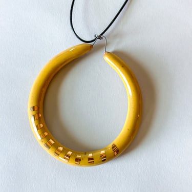Liberation Hoop Pendant  w/ Gold - Yellow