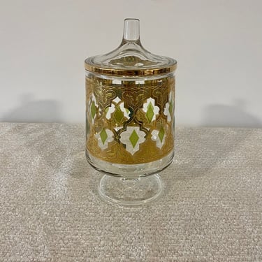 C. 1960s-70s, Mid-Century Modern, Culver Valencia Candy Jar with Lid 