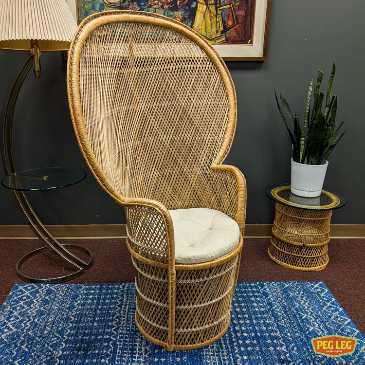 Vintage rattan peacock chair
